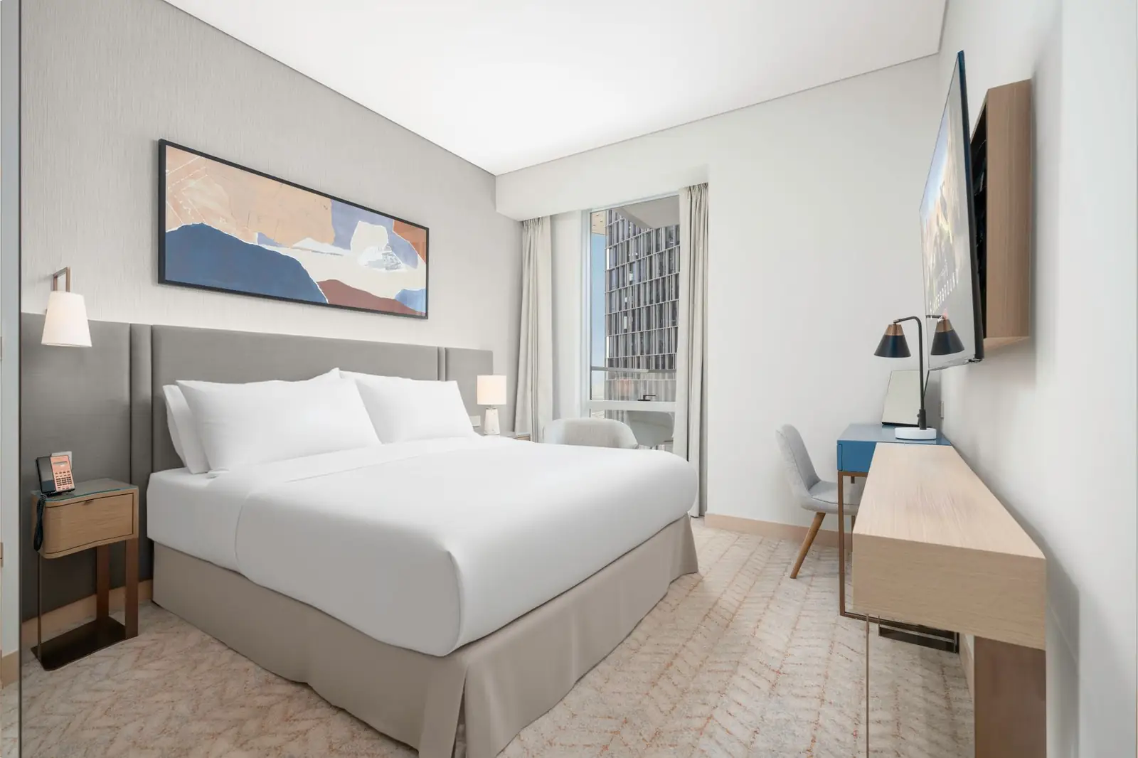 Xəzər mənzərəli otel otağının interyeri